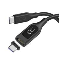 CIO ディスプレイ表示付き マグネットシリコンケーブル CtoC 100W 1m ブラック CIO-SLMG-SC-CC1-BK