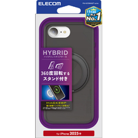 エレコム iPhone17e/16e用 ハイブリッドケース MAGKEEP スタンド マットブラック PM-A25SMAGSTBK