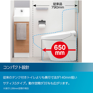 LIXIL 「標準工事＋引取料金込み」 LIXIL サティスS グレード6(内装工事なし)ピュアホワイト・ブースター無 サティスS ピュアホワイト ｻﾃｲｽSHU6102024BW1-イメージ8