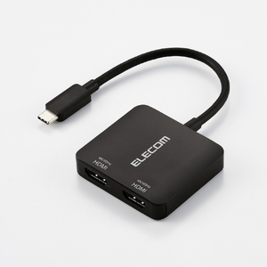 エレコム USB Type-C(TM) - HDMI(R)変換アダプター(2ポート) ブラック AD-C2HDMIBK-イメージ1