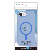 トリニティ iPhone 17e / 16e用 [Silky Armor] MagSafe対応 シルキータッチケース マットクリアブルー TR-IP26S-SA-CLBL