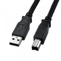 サンワサプライ ナイロンメッシュUSB2．0ケーブル(5m) ブラック KU20-NM50K2