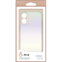 エレコム iPhone 16用&me ハイブリッドケース オーロラ クリア PM-A24AHVCACR
