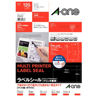 エーワン ラベルシール 下地がかくせて透かしても読めない修正タイプ マット紙・ホワイト A4判 10面 四辺余白付 12シート入り 31663