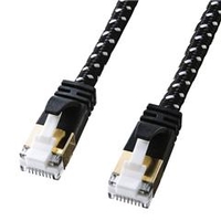 サンワサプライ つめ折れ防止カテゴリ7細径メッシュLANケーブル(10m) ブラック＆ホワイト KB-T7ME-10BKW