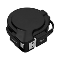 オウルテック 片側巻き取り式USB Type-Cケーブル ブラック OWL-CBKRPAC75-BK