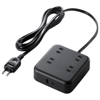 エレコム USBタップ(4個口・USB Type-C×1ポート・USB-A×1ポート・2．0m) ブラック T-U04-4220BK