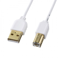 サンワサプライ 極細USBケーブル(USB2．0 A-Bタイプ) 2．5m ホワイト KU20-SL25WK