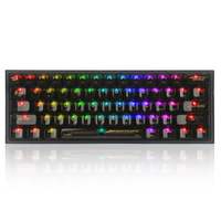 REDRAGON ゲーミングキーボード クリスタル 英語コンパクト クリアブラック(透明)軸 メカニカル 61KEY クリアブラック K617CTB-RGBTI
