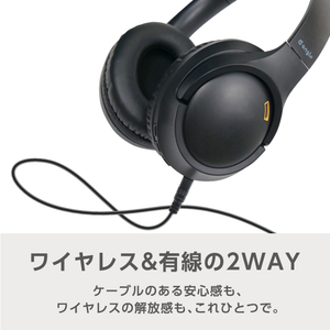 e angle ワイヤレスヘッドホン ブラック ANGV-HPN40-A-BK-イメージ5