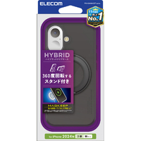 エレコム iPhone 16用ハイブリッドケース MAGKEEP スタンド ブラック PM-A24AMAGSTBK