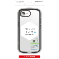 エレコム iPhone17e/16e用 TOUGH SLIM LITE ケース フレームカラー メタルステッカー付 ブラック PM-A25STSLFCBK