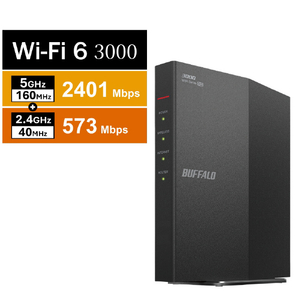 BUFFALO 無線LAN親機 11ax/ac/n/a/g/b 2401+573Mbps ブラック WSR-3000AX4L-イメージ1
