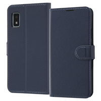 レイアウト AQUOS wish用耐衝撃 手帳型ケース シンプル マグネット ダークネイビー RT-AQWIELC1/DN