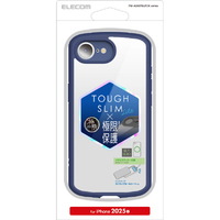 エレコム iPhone17e/16e用 TOUGH SLIM LITE ケース フレームカラー 極限 メタルステッカー付 ネイビー PM-A25STSLFCKNV