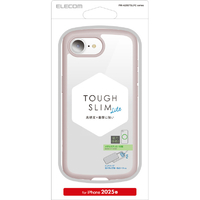 エレコム iPhone17e/16e用 TOUGH SLIM LITE ケース フレームカラー メタルステッカー付 ピンク PM-A25STSLFCPN