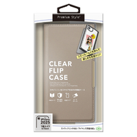PGA iPhone 16e用クリアフリップケース ベージュ PG-25KCF02BE