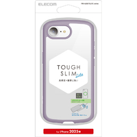エレコム iPhone17e/16e用 TOUGH SLIM LITE ケース フレームカラー メタルステッカー付 ラベンダー PM-A25STSLFCPU