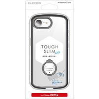 エレコム iPhone17e/16e用 TOUGH SLIM LITE ケース フレームカラー リング付 ブラック PM-A25STSLFCRBK