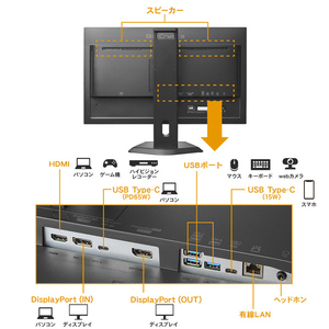 I・Oデータ 液晶ディスプレイ BizCrysta LCD-CQ271SA-F-イメージ3