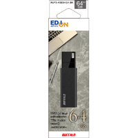 BUFFALO USB3．2(Gen1)USBメモリ ノック式 64GB オリジナル ブラック RUF3-KSE64GA-BK