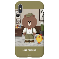 LINE FRIENDS iPhone XS/X用ケース テーマ ブラウン ピクチャー KCL-DBP001
