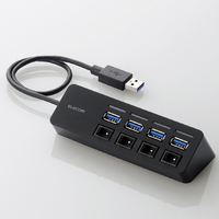 エレコム 4ポートUSB3．0ハブ(マグネット・個別スイッチタイプ) ブラック U3H-S418BBK