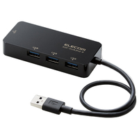 エレコム USB-A 1Gbps有線LANアダプター[USBハブ付き] ブラック EDC-GUA3H2-B