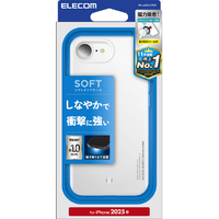 エレコム iPhone17e/16e用 ソフトケース メタルステッカー付 クリア PM-A25SUCTCR