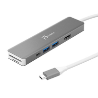 j5 create USB-C Gen2 4K60 7in1 マルチアダプター スペースグレイ JCD390
