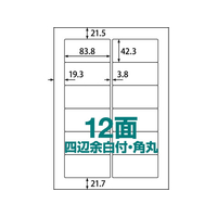 ラベルシール A4 12面 四辺余白付・角丸500枚 1箱(500枚) F861333-ABC1-404-RB13