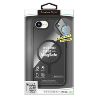PGA iPhone 16e用MagSafe対応 ハイブリッドケース クリアブラック PG-25KMH01BK