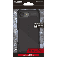 エレコム iPhone17e/16e用 ZEROSHOCK ケース ブラック PM-A25SZEROBK