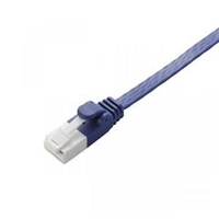 エレコム ツメ折れ防止フラットLANケーブル(Cat6A) 5．0m ブルーメタリック LD-GFAT/BM50
