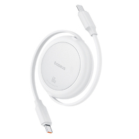 Baseus Free2Pull 巻き取り式 USB-Cケーブル 60W 1m Moon White P1036450021101