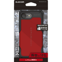 エレコム iPhone17e/16e用 ZEROSHOCK ケース レッド PM-A25SZERORD