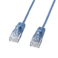 サンワサプライ カテゴリ6準拠極細LANケーブル(3m) ブルー KB-SL6-03BL