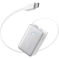 Anker Anker Nano Power Bank (10000mAh, 45W, 巻取り式 USB-Cケーブル) ホワイト A1638N21