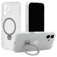 ラスタバナナ iPhone 16用ZEROSAFE SHAFT カメラ周囲保護 MAGSAFE対応360°回転スタンドケース フロストホワイト 8286IP461ZSFSLWH