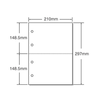 マルチプリンタ帳票 A4 白紙 2面 4穴 500枚×2冊 1箱(2冊) F847027-53004