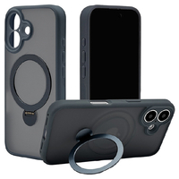 ラスタバナナ iPhone 16用ZEROSAFE SHAFT カメラ周囲保護 MAGSAFE対応360°回転スタンドケース フロストネイビー 8289IP461ZSFSLNV