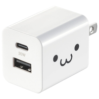 エレコム USB Power Delivery 20W AC充電器(C×1+A×1) しろちゃん MPA-AC12020WF