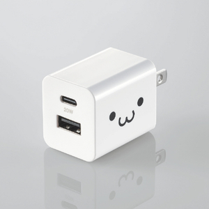エレコム USB Power Delivery 20W AC充電器(C×1+A×1) しろちゃん MPA-AC12020WF-イメージ1