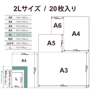 エレコム 写真用紙 印画紙Pro 厚手 2L判サイズ 20枚 ホワイト EJK-PRO2L20-イメージ6