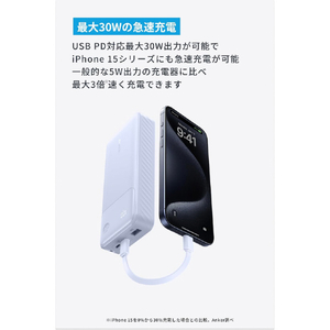 Anker Anker Power Bank (20000mAh, 30W) ライトパープル A1384NV1-イメージ6
