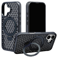 ラスタバナナ iPhone 16用ZEROSAFE MESH MAGSAFE対応360°回転スタンドケース ミッドナイト 8302IP461ZSFMMN