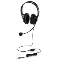 エレコム 両耳大型4極有線ヘッドセット ブラック HS-HP02STBK