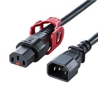 サンワサプライ 抜け防止ロック式電源コード ロックプラス(2m) ブラック APW15-C14C13LP-20