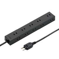 サンワサプライ 電源タップ(2P・10個口・5m) 強力ネオジムマグネット シャッター付 ブラック TAP-2210-5BK