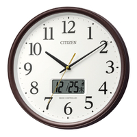 リズム 電波掛時計 CITIZEN 茶メタリック 8FYA05-006